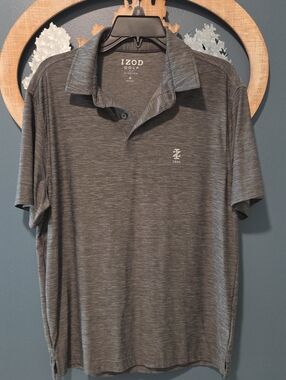Izod Golf Men's Heather Gray Polo Shirt.  Medium.
